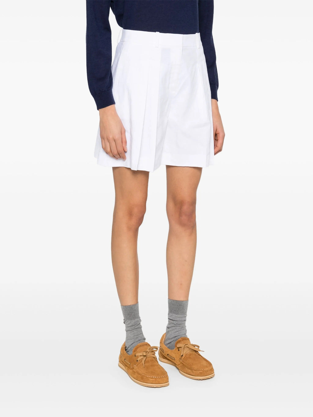 PLEATED FR SHORT.WHI