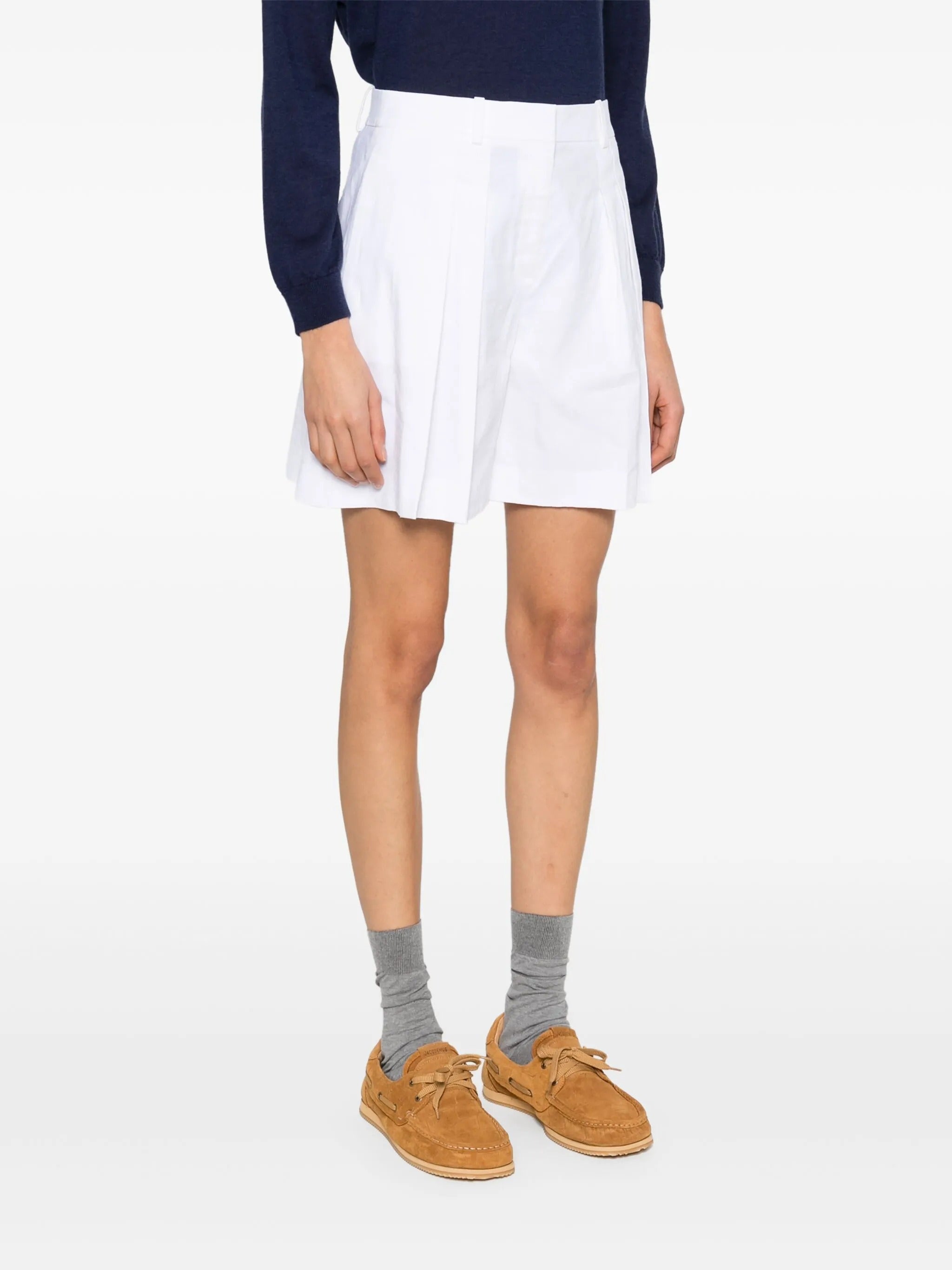 PLEATED FR SHORT.WHI