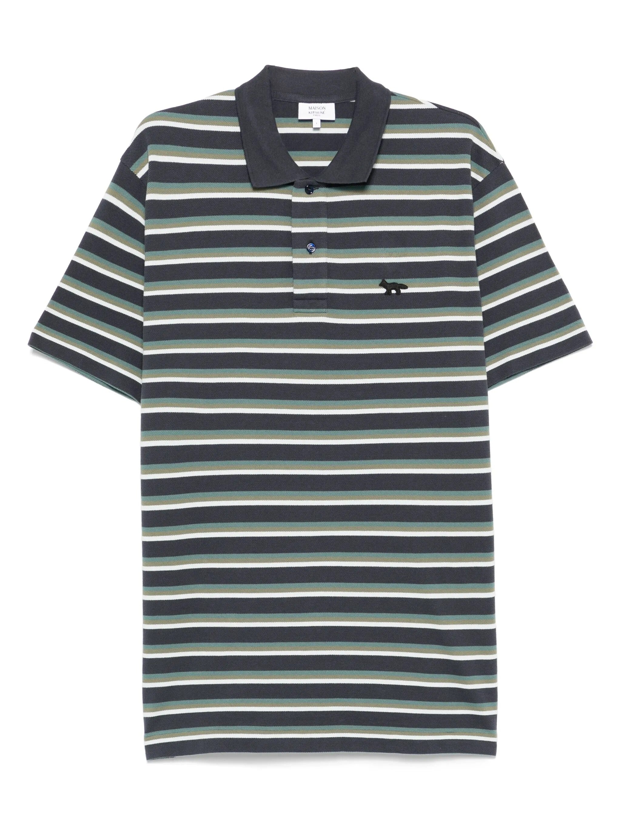 PROFILE FOX PATCH TRI COLOR STRIPES POLO