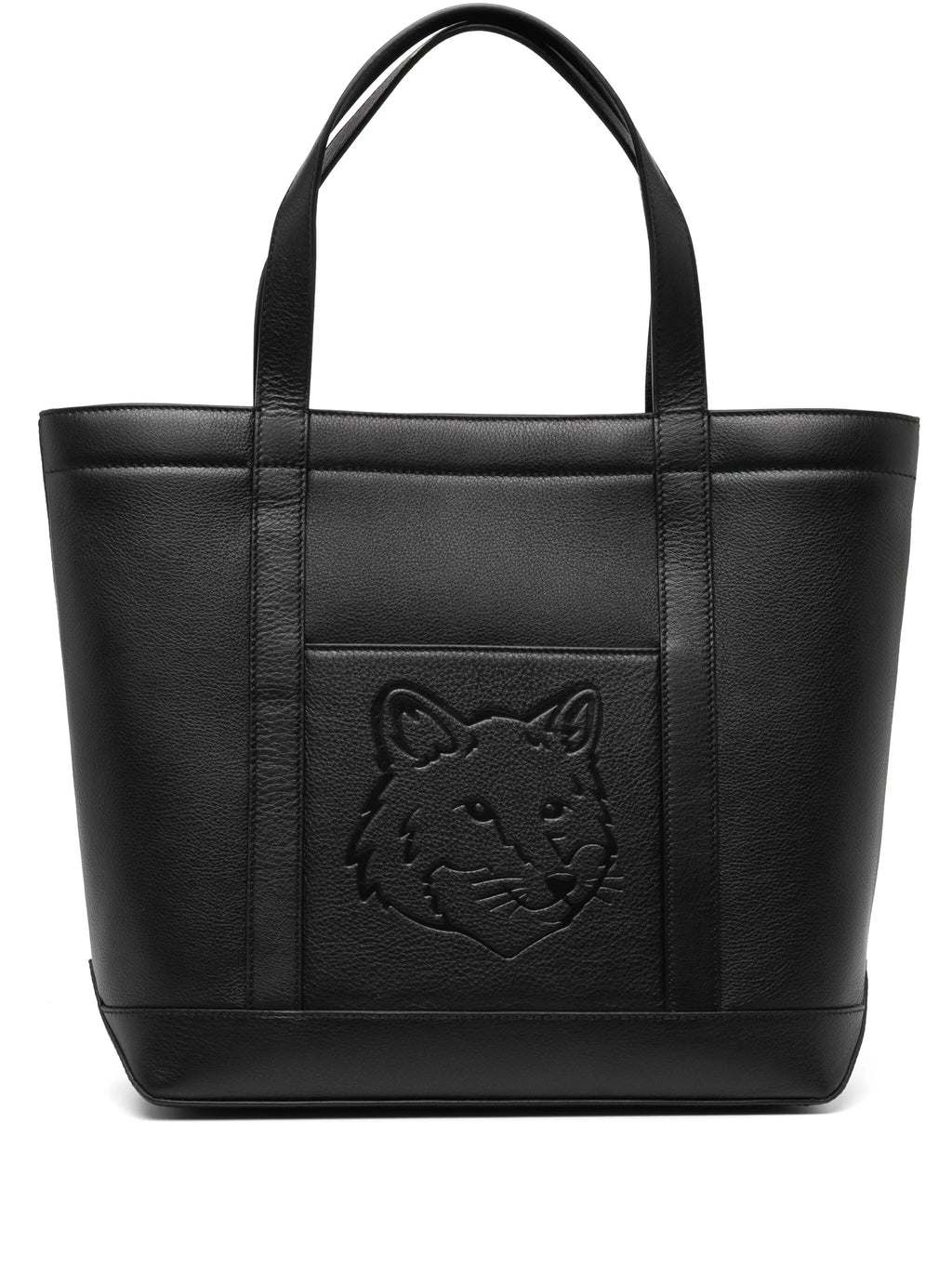 FOX HEAD LEATHER MEDIUM TOTE