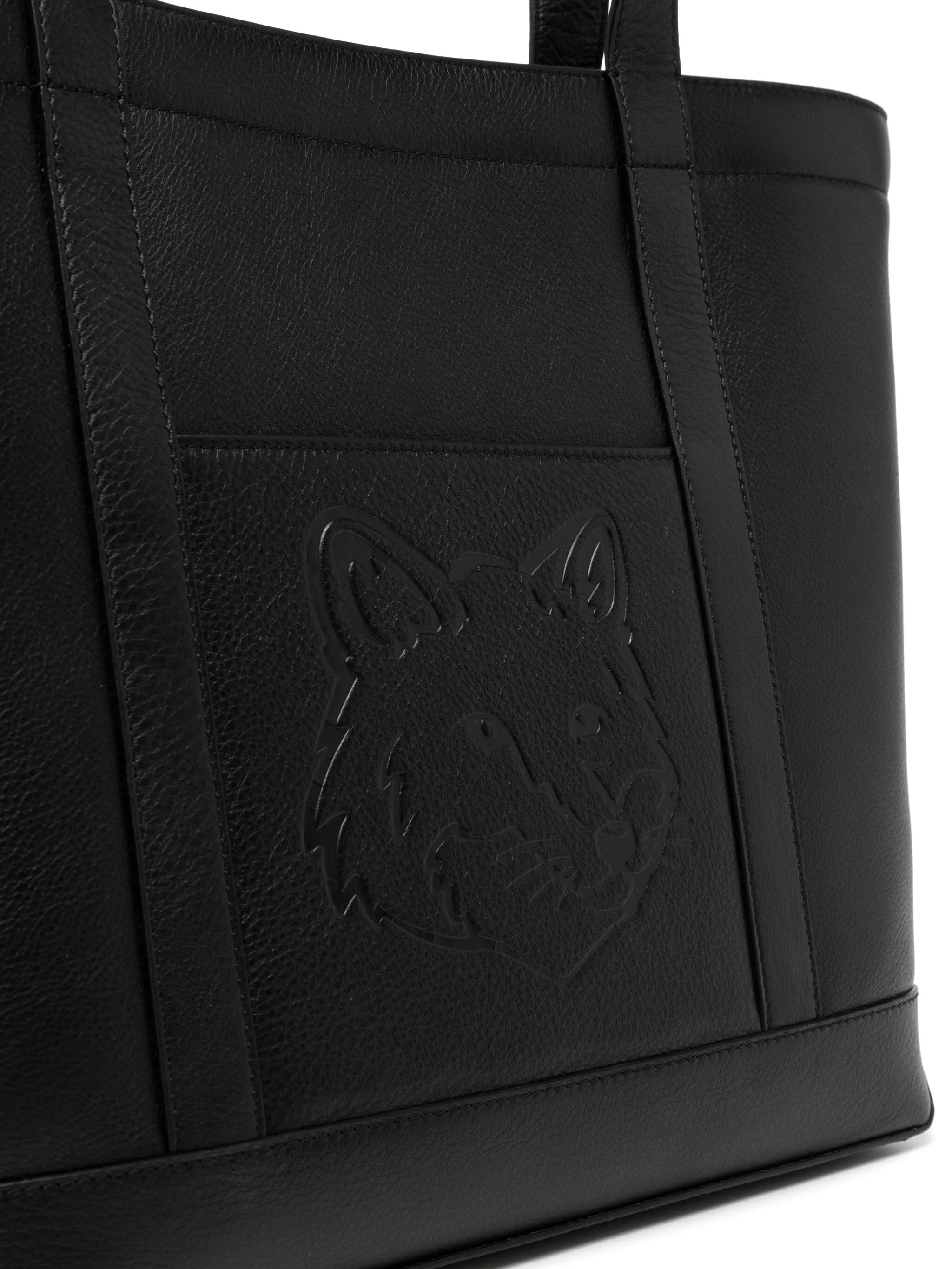 FOX HEAD LEATHER MEDIUM TOTE