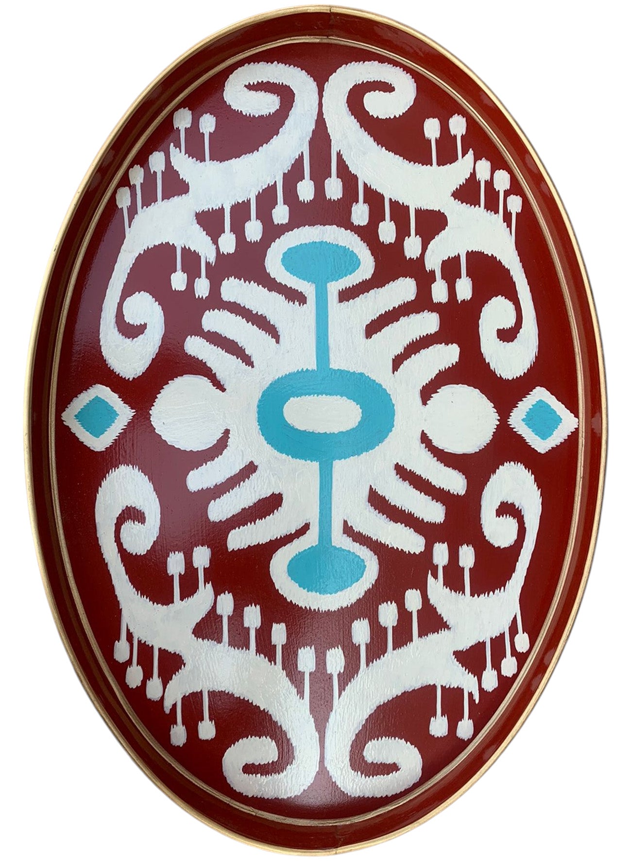 IKAT HAND-PAINTED IRON TRAY