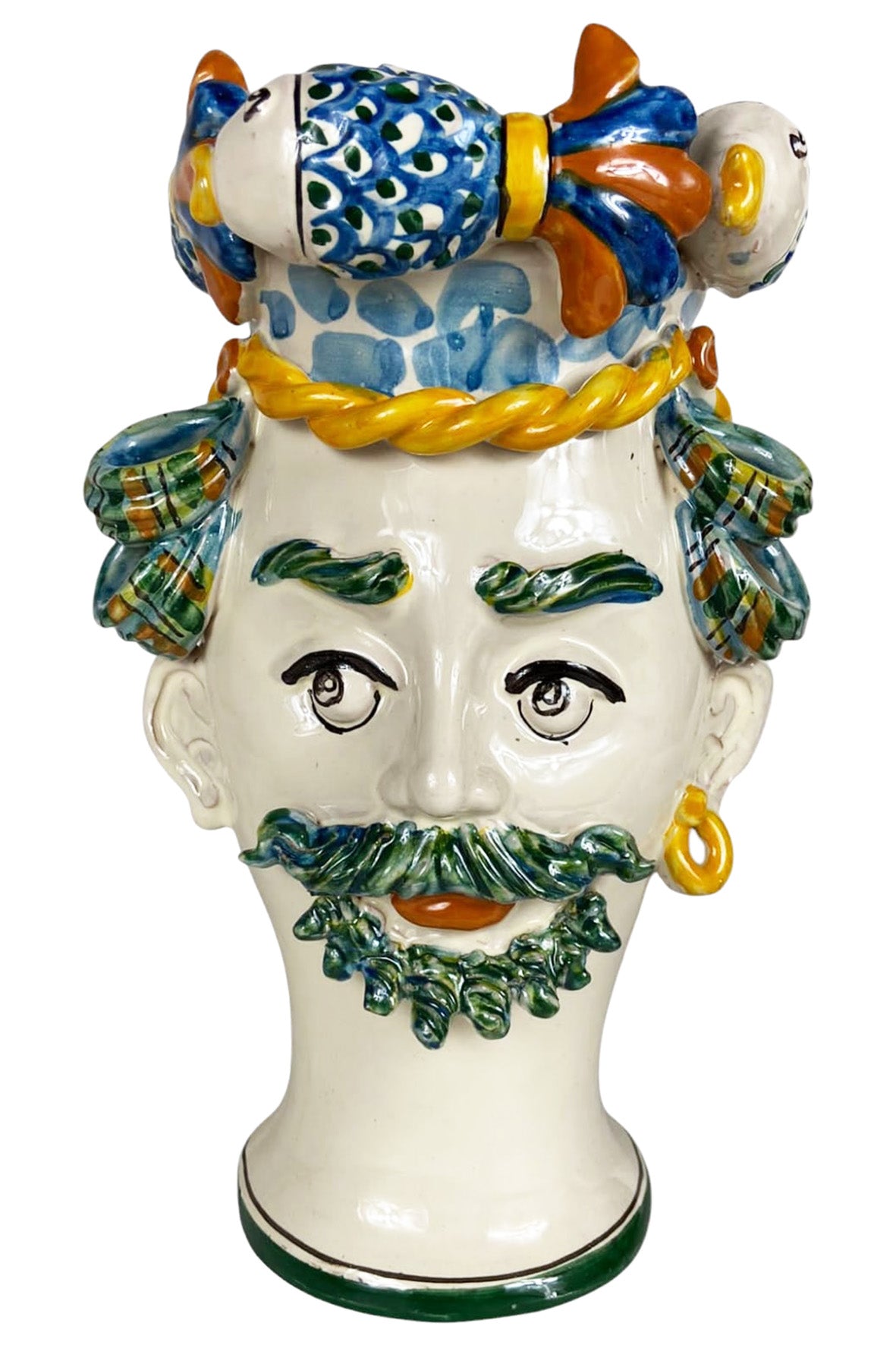 SICILY SCULPTURE HANDMADE VASES -FISH MAN