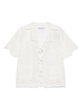 CREAM LINEN EMBROIDERED SHIRT