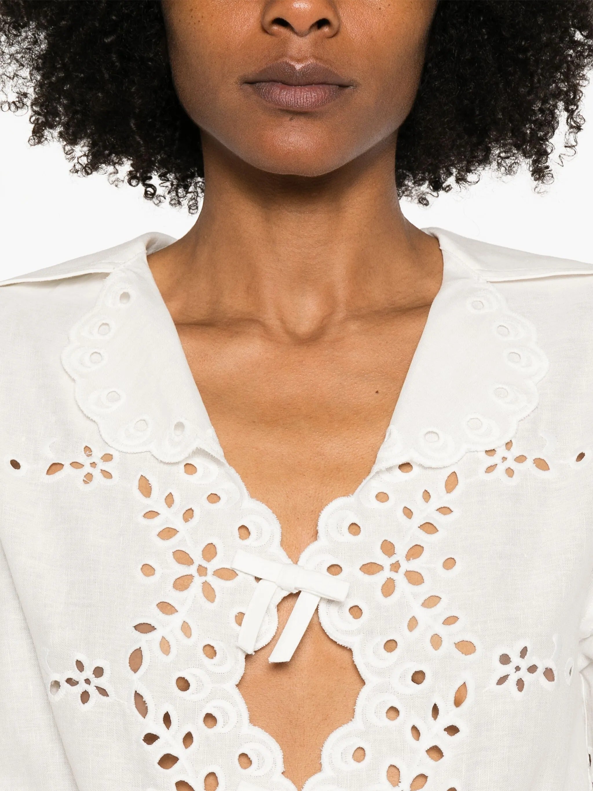 CREAM LINEN EMBROIDERED SHIRT