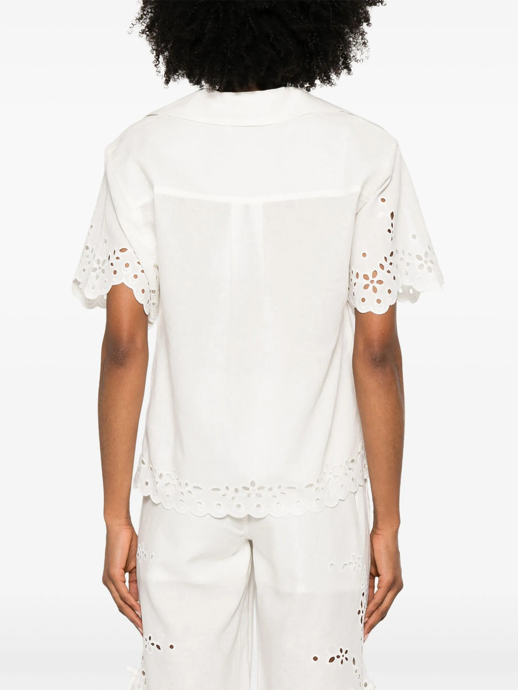 CREAM LINEN EMBROIDERED SHIRT