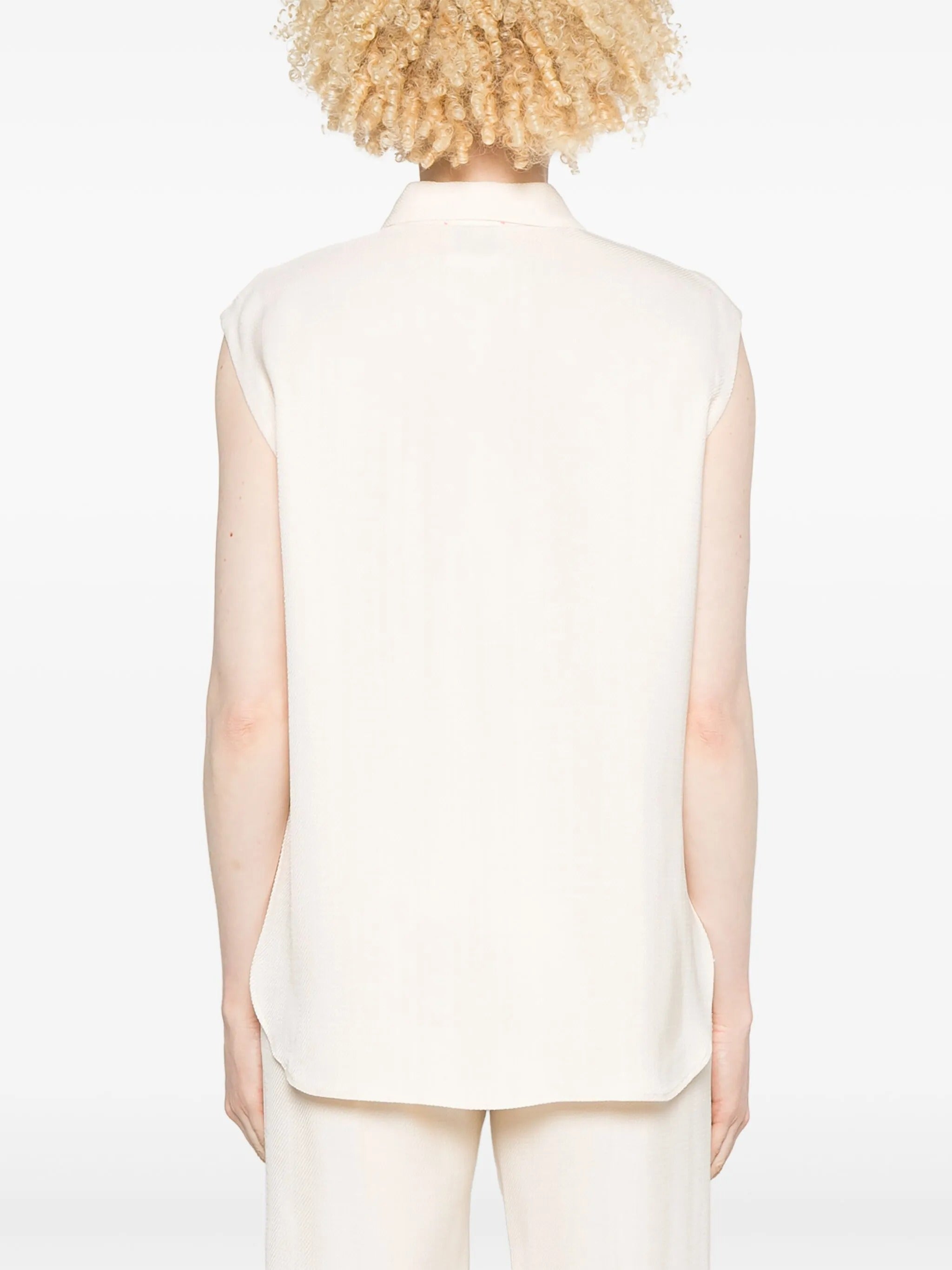 slubbed viscose sleeveless shirt