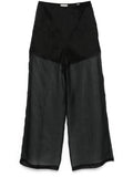 chic organza silk wide leg pants