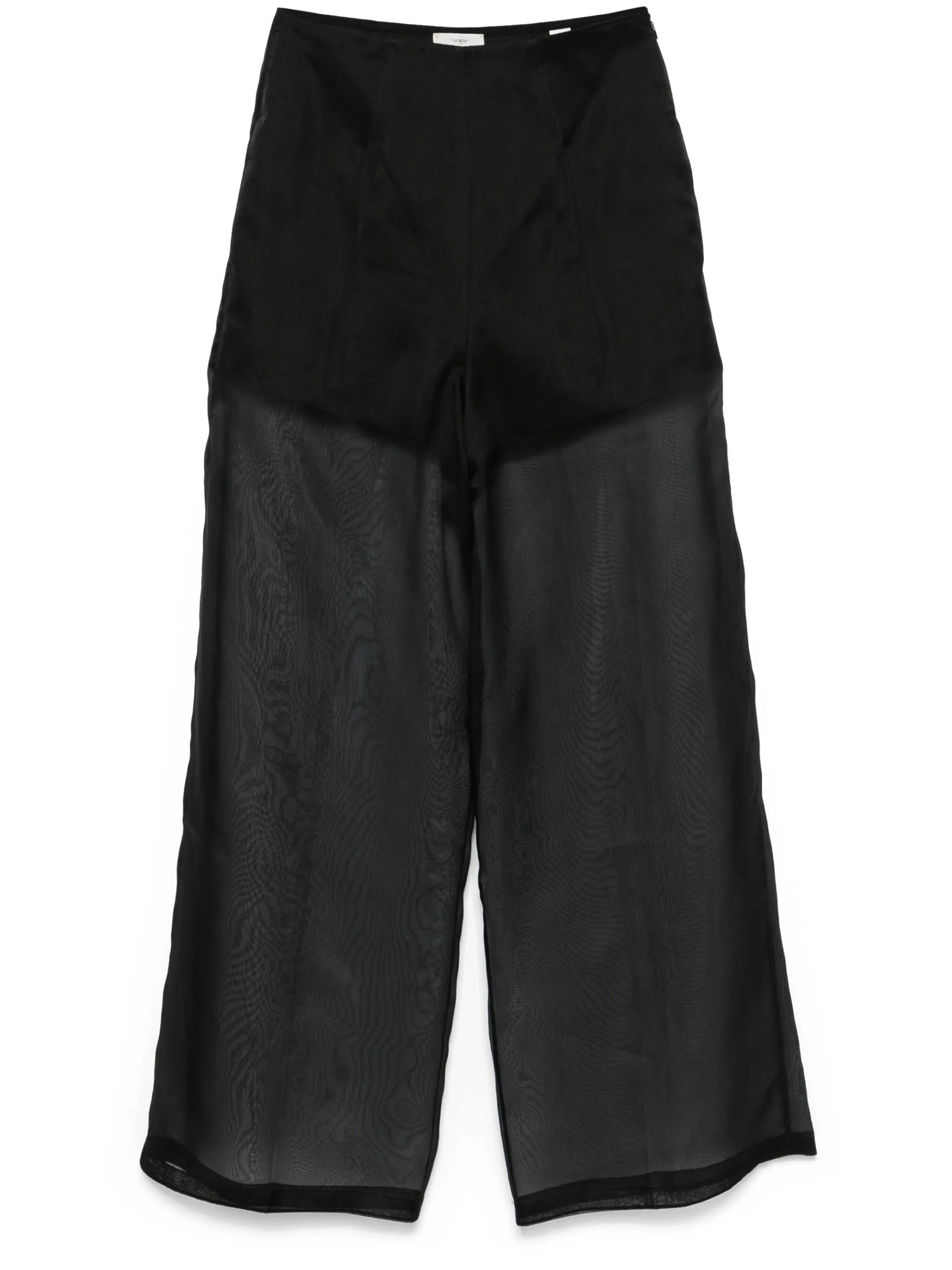 chic organza silk wide leg pants