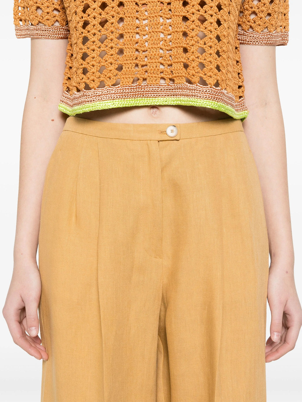 chic linen canvas darted pants