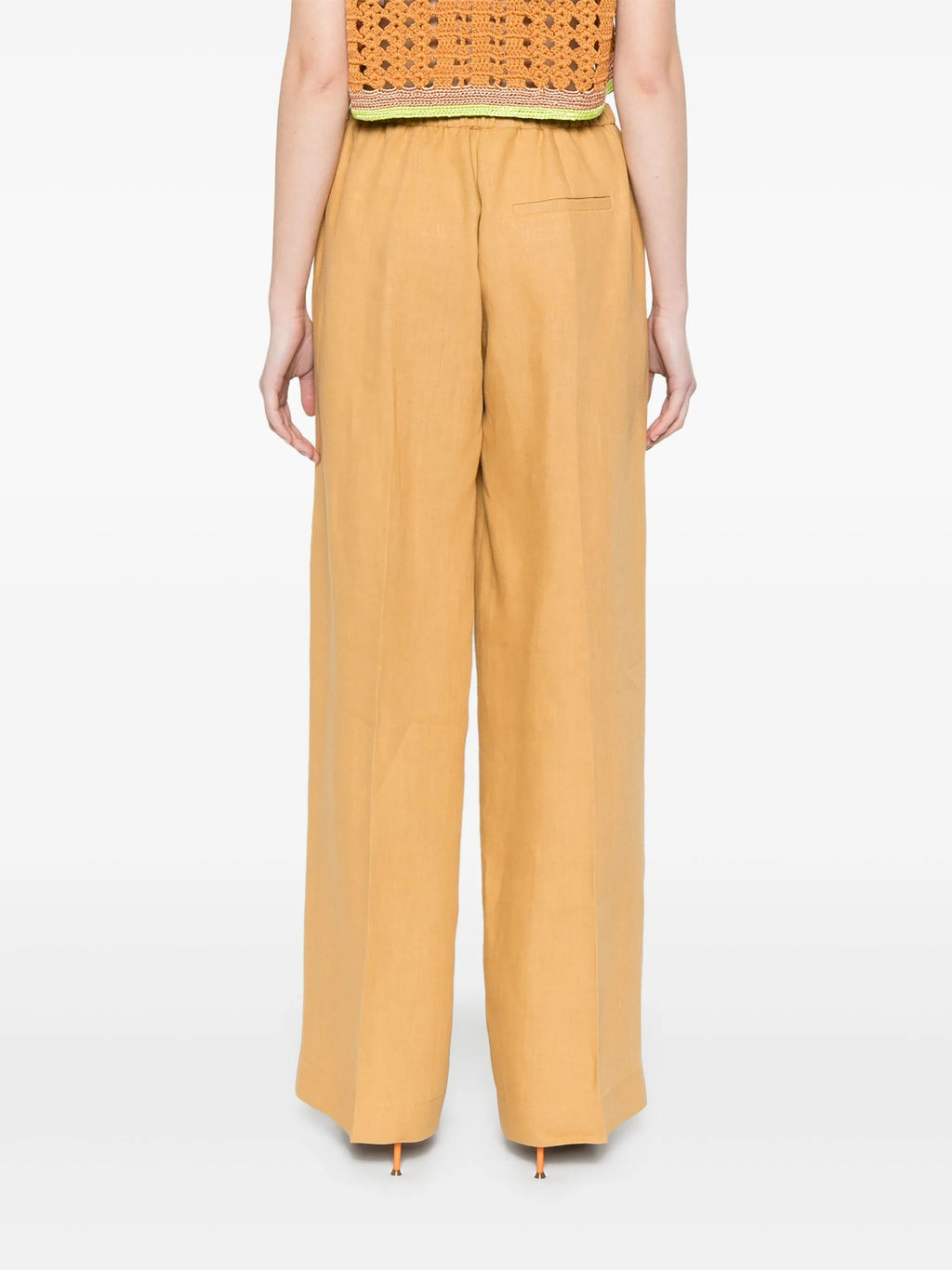 chic linen canvas darted pants