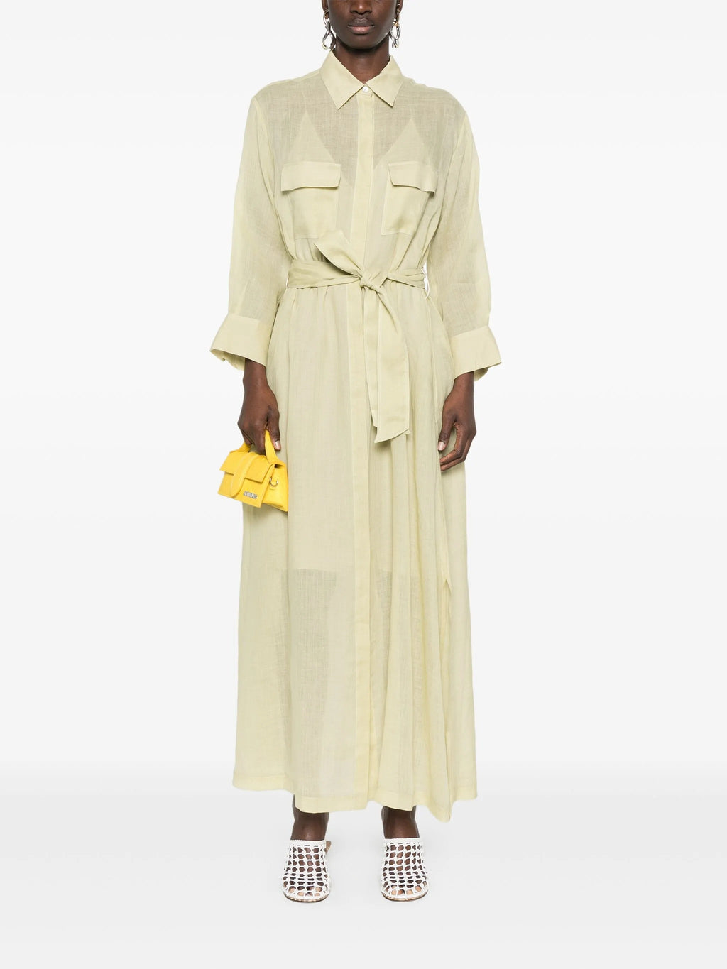 chic rami` muslin chemisier dress