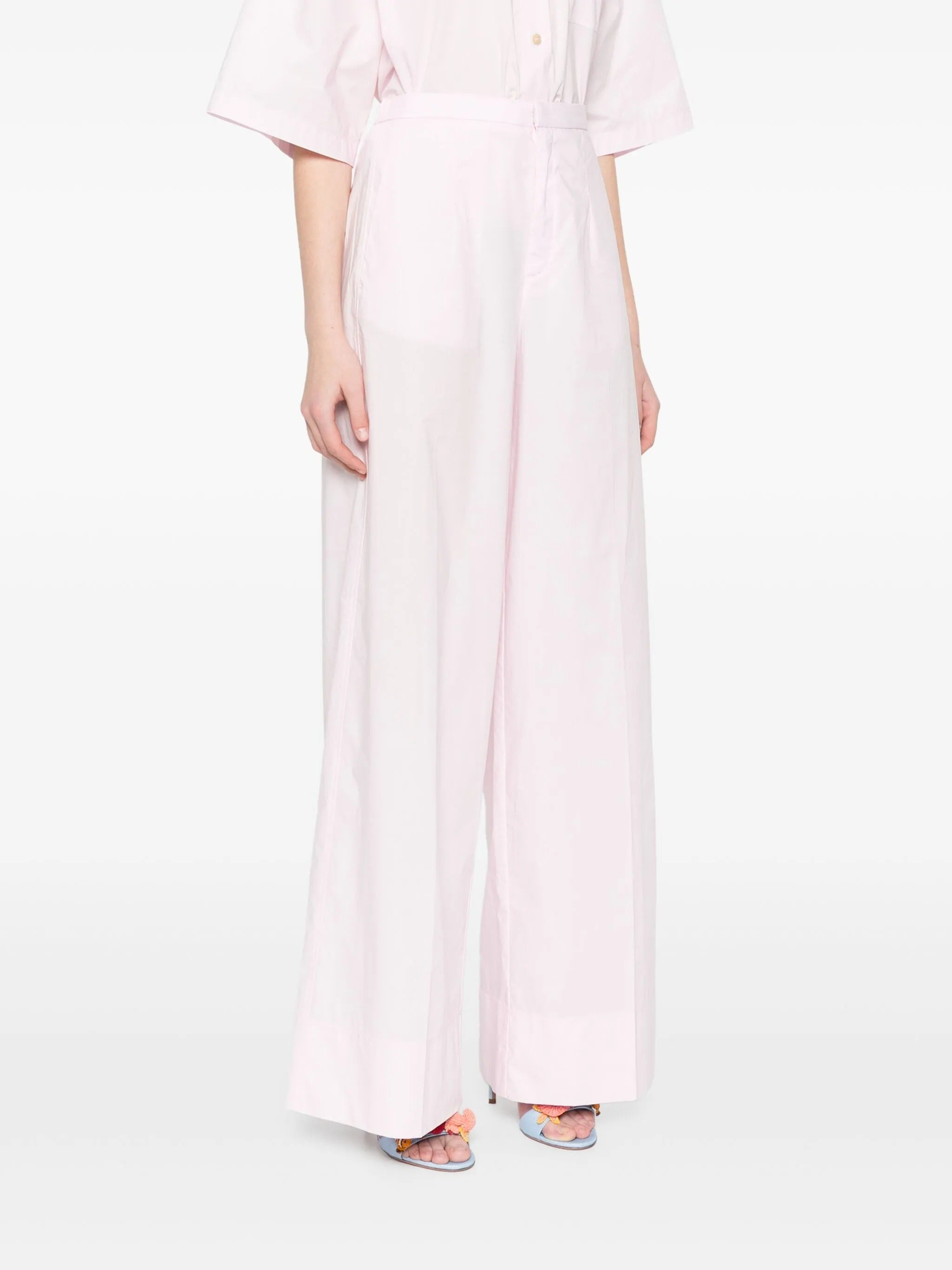 BCI cotton popline essential flared pants