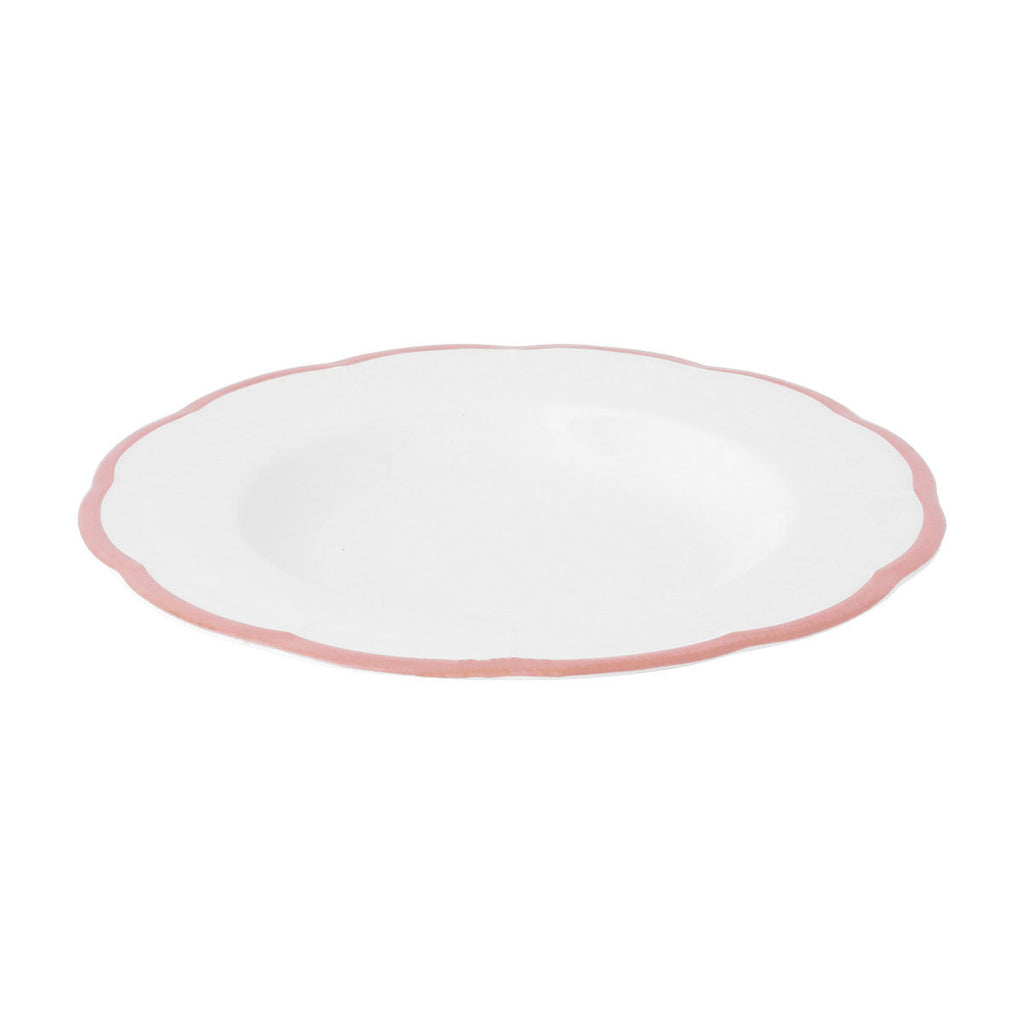 PIATTO FONDO CM.22,8 BORDO ROSA