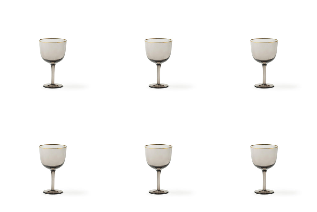 SET 6 BICC VINO H.13,3 FILO ORO GRIGIO