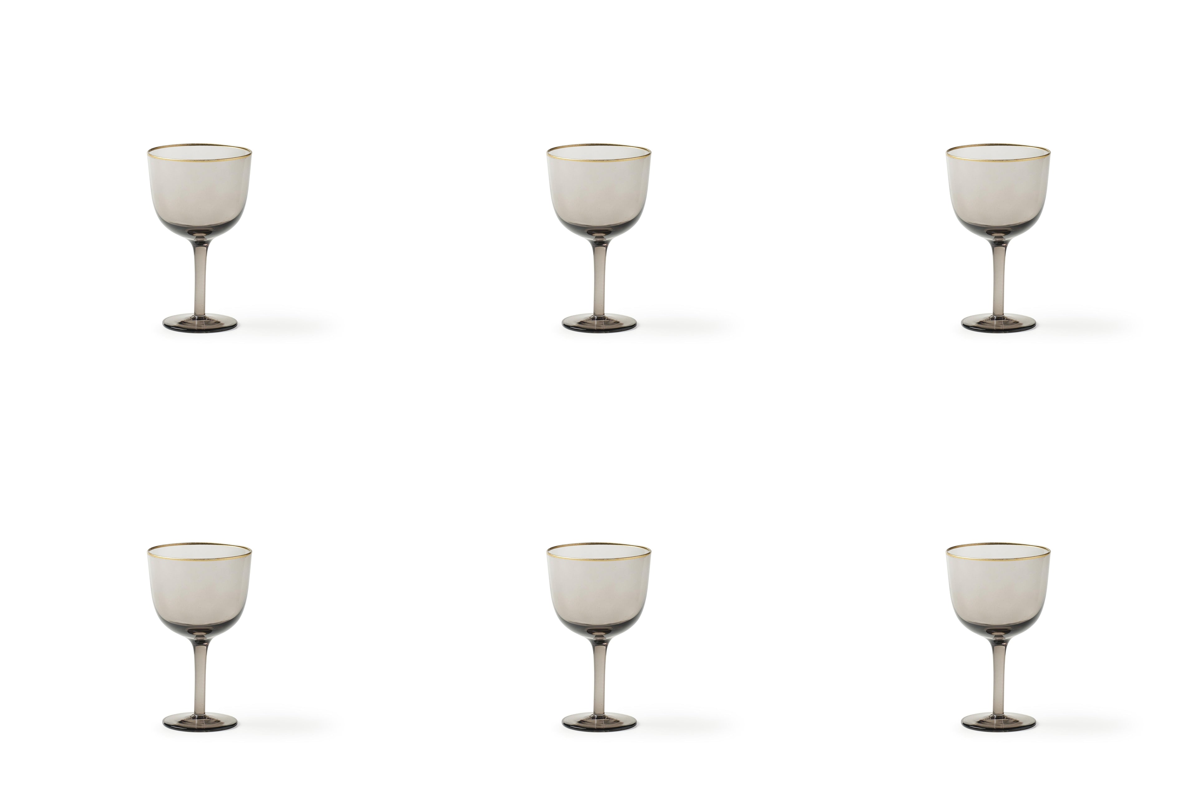 SET 6 BICC VINO H.13,3 FILO ORO GRIGIO