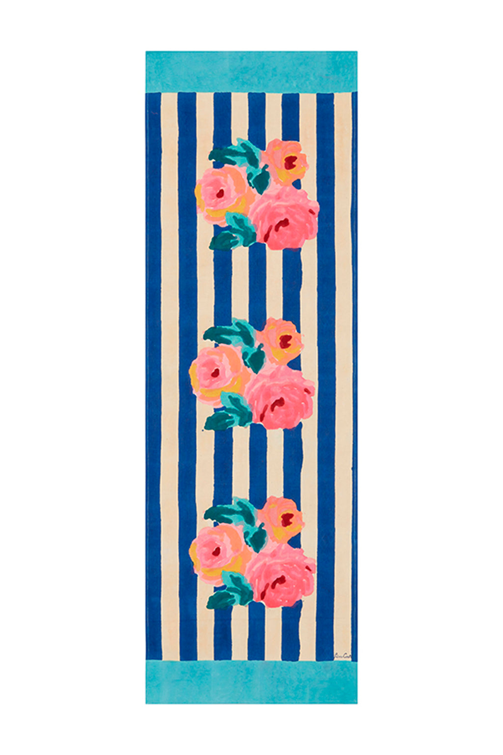 Cotton Runner 50x150cm Nizam Stripes Blue Natural