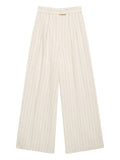 LOU TROUSER - CREAM AND BLACK STRIPE