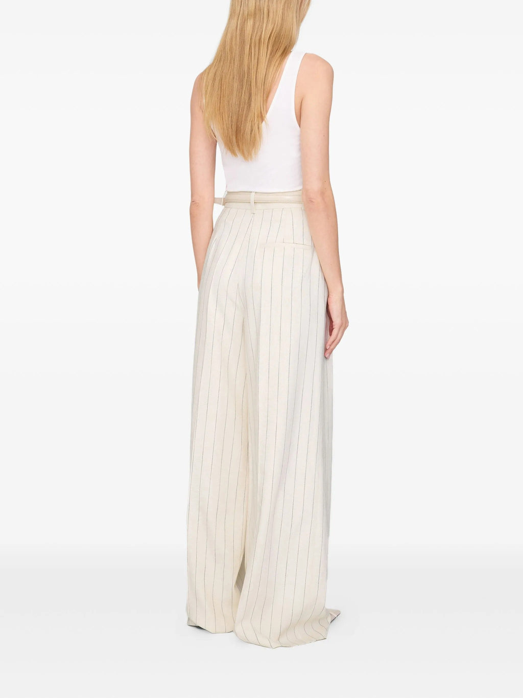 LOU TROUSER - CREAM AND BLACK STRIPE
