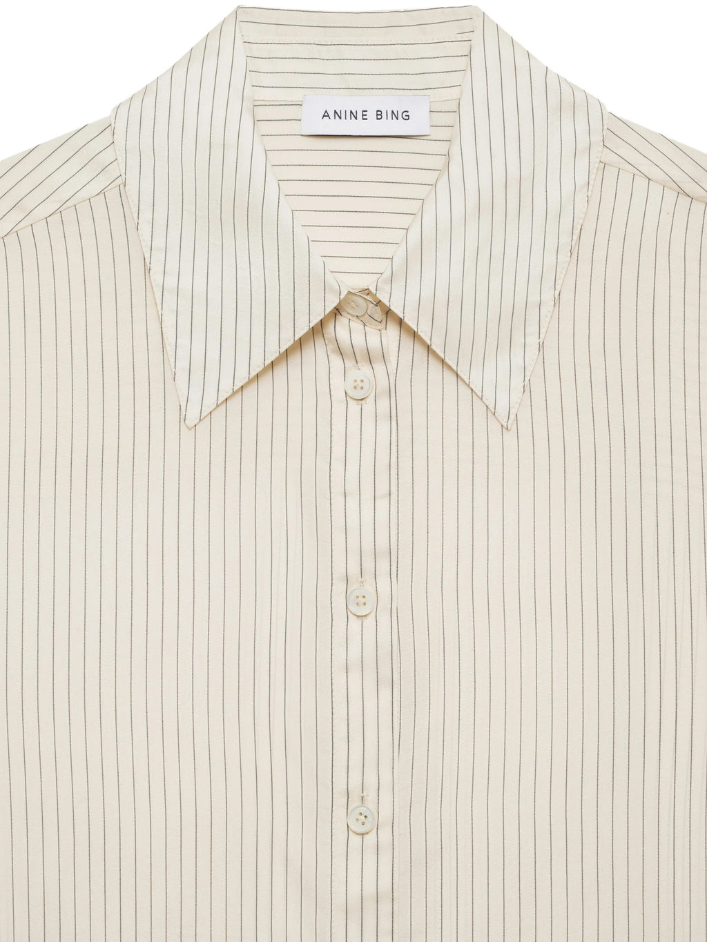 BRIDGET SHIRT - IVORY AND BLACK PINSTRIPE