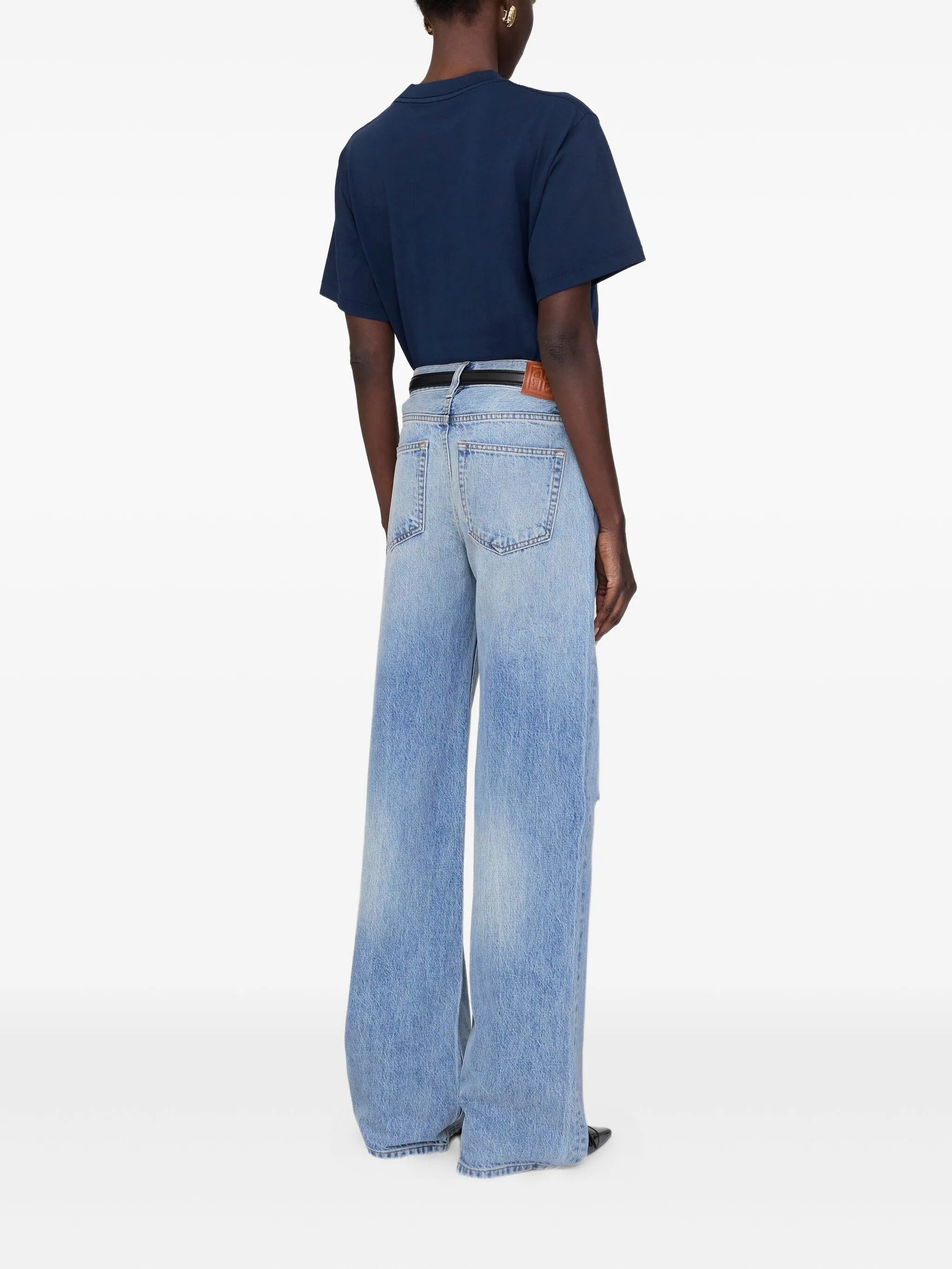 LILI TEE FRAMED MONOGRAM - WASHED NAVY