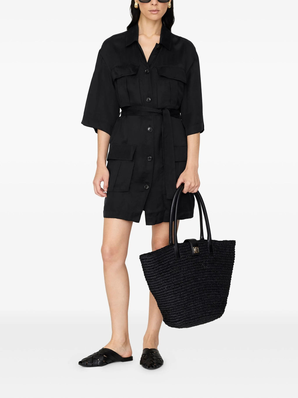 GERI DRESS - WASHED BLACK