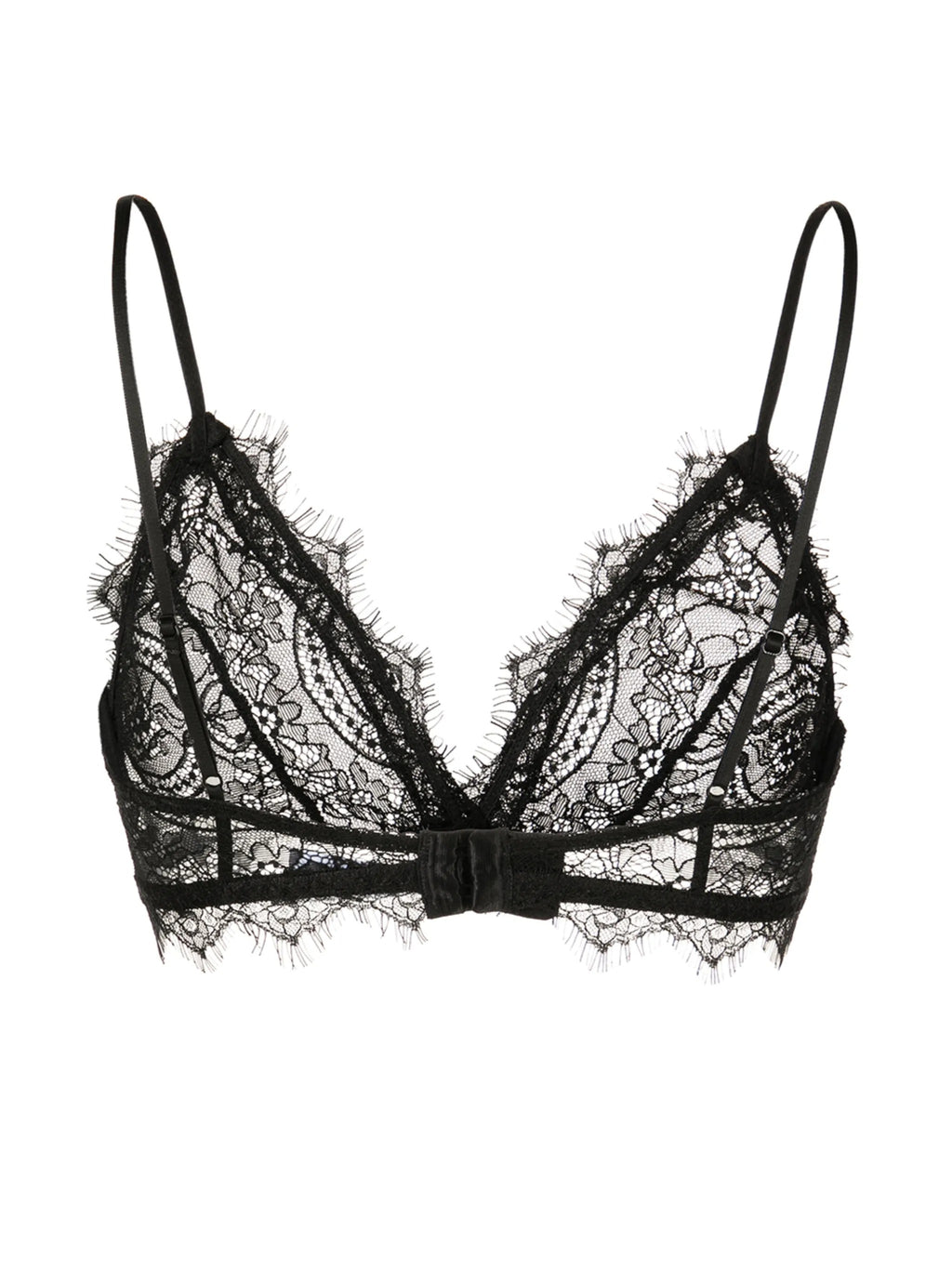 LACE BRA WITH TRIM - BLACK