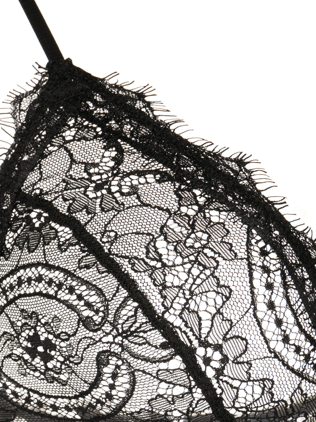 LACE BRA WITH TRIM - BLACK