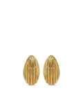 SMALL RIBBED DROP EARRINGS - GOLD
