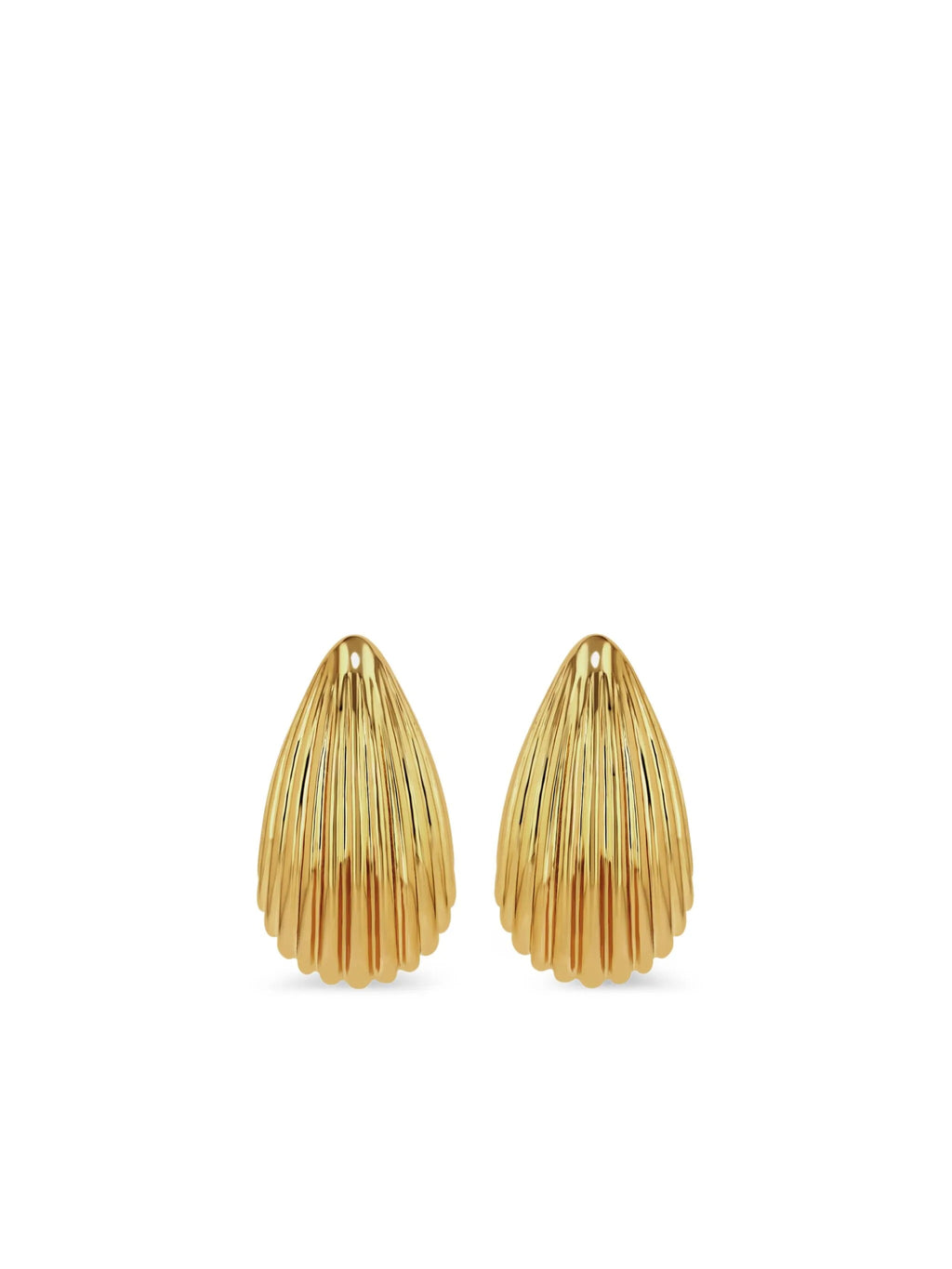 RIBBED DROP EARRINGS - GOLD