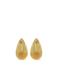 RIBBED DROP EARRINGS - GOLD