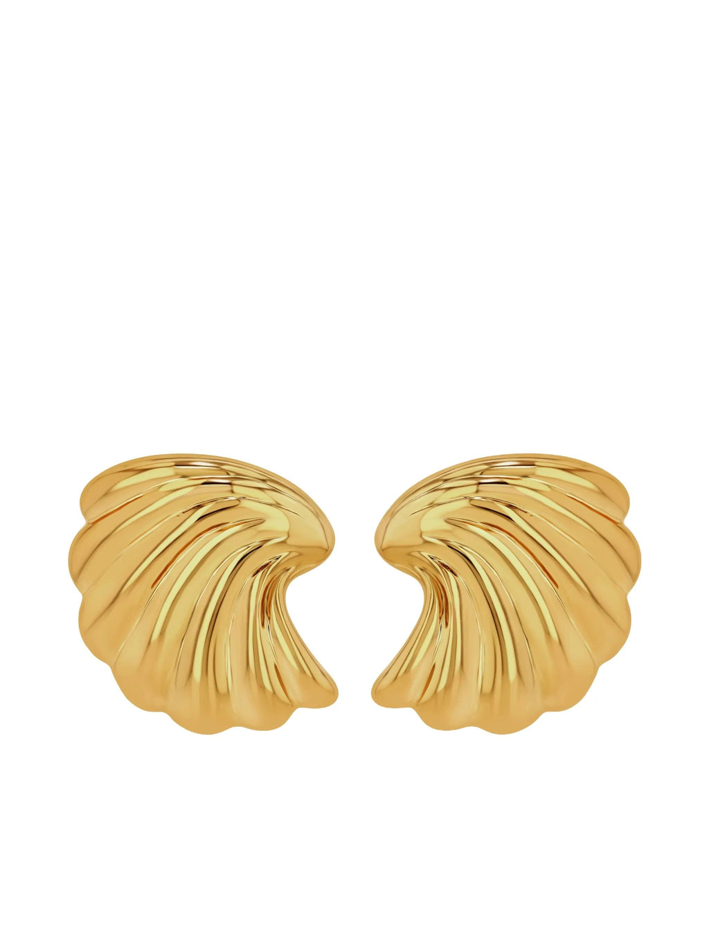 CURVED SHELL EARRINGS - GOLD