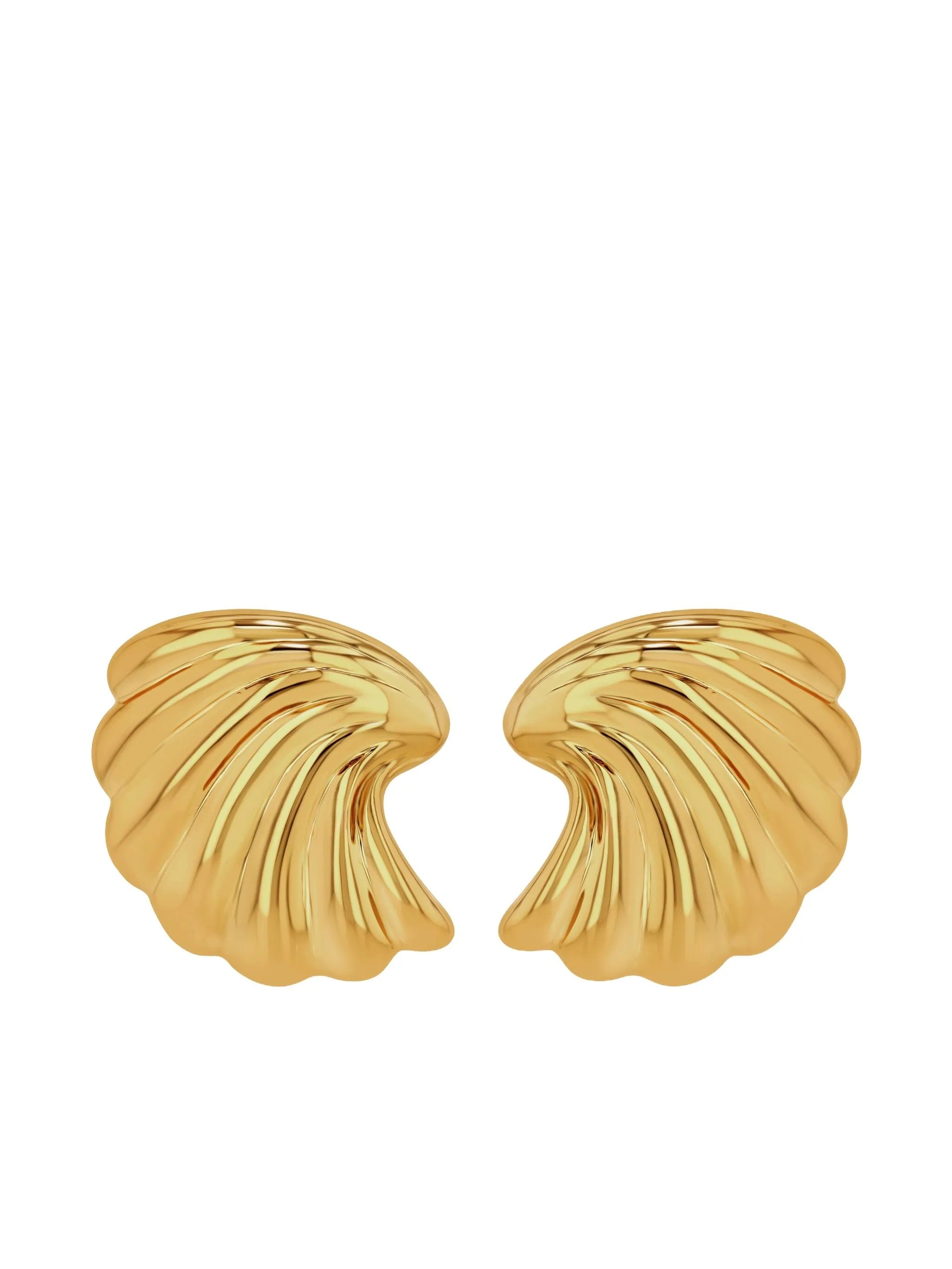 CURVED SHELL EARRINGS - GOLD