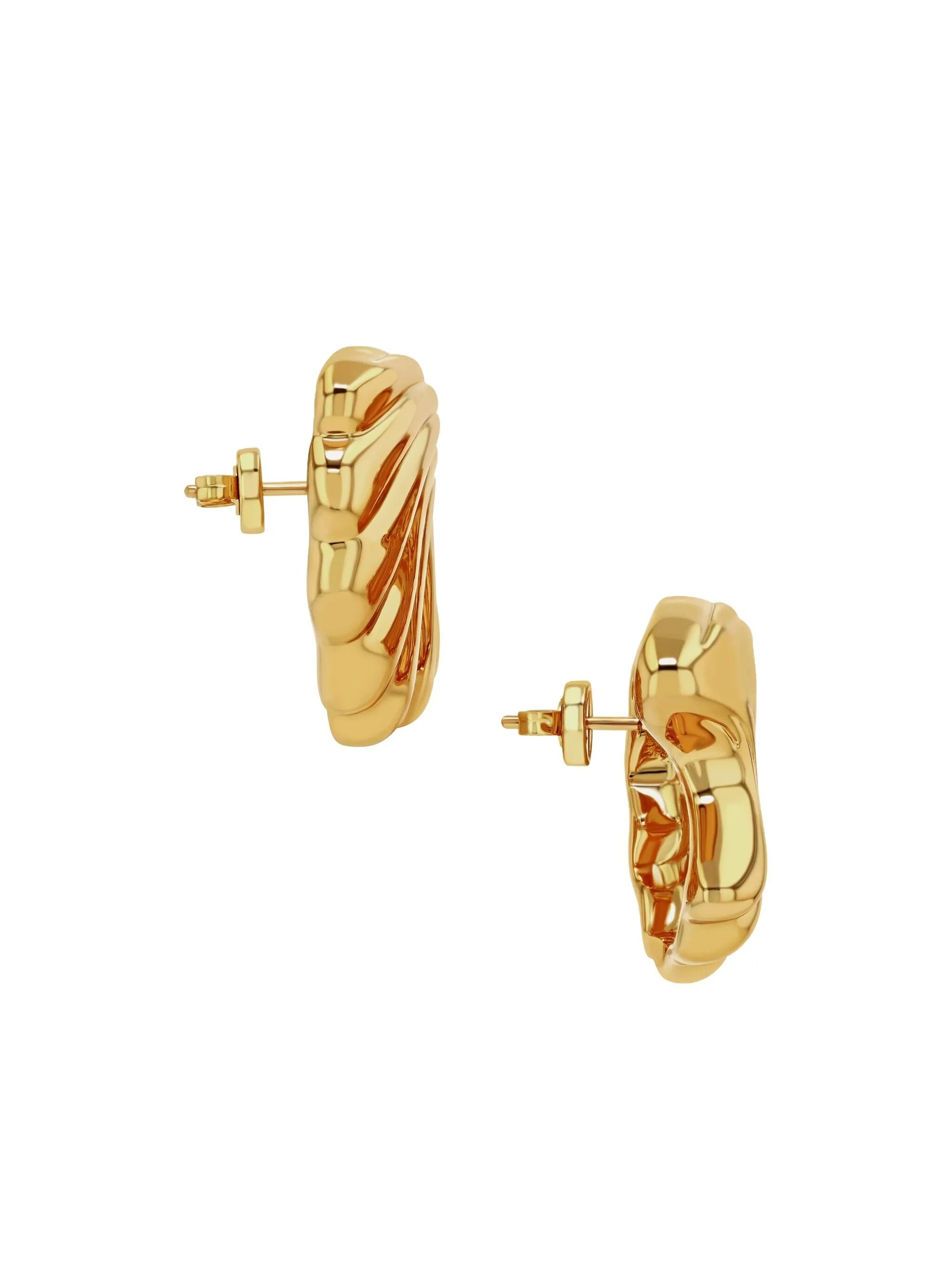 CURVED SHELL EARRINGS - GOLD