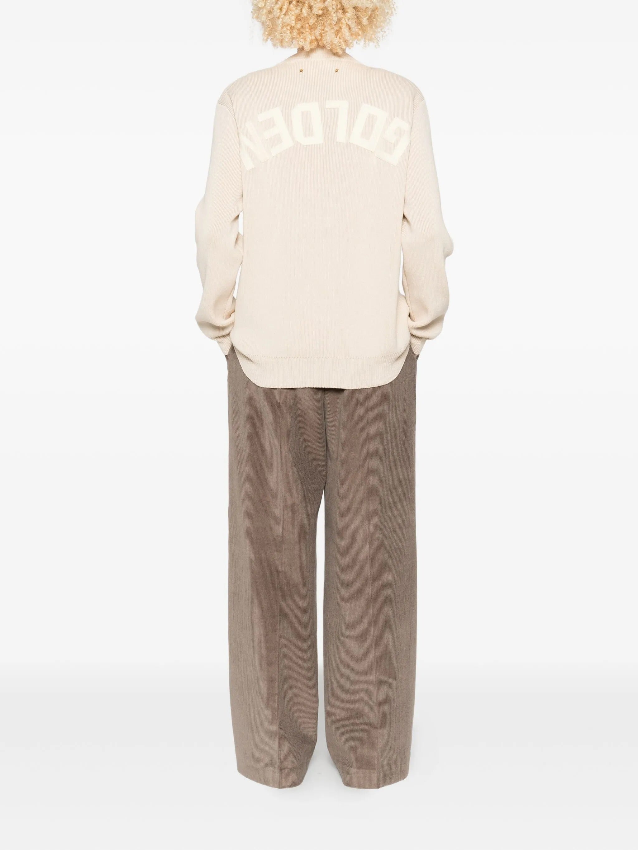 GOLDEN W`S KNIT CREW NECK BOYFRIEND ORGANIC COTTON WITH LOGO