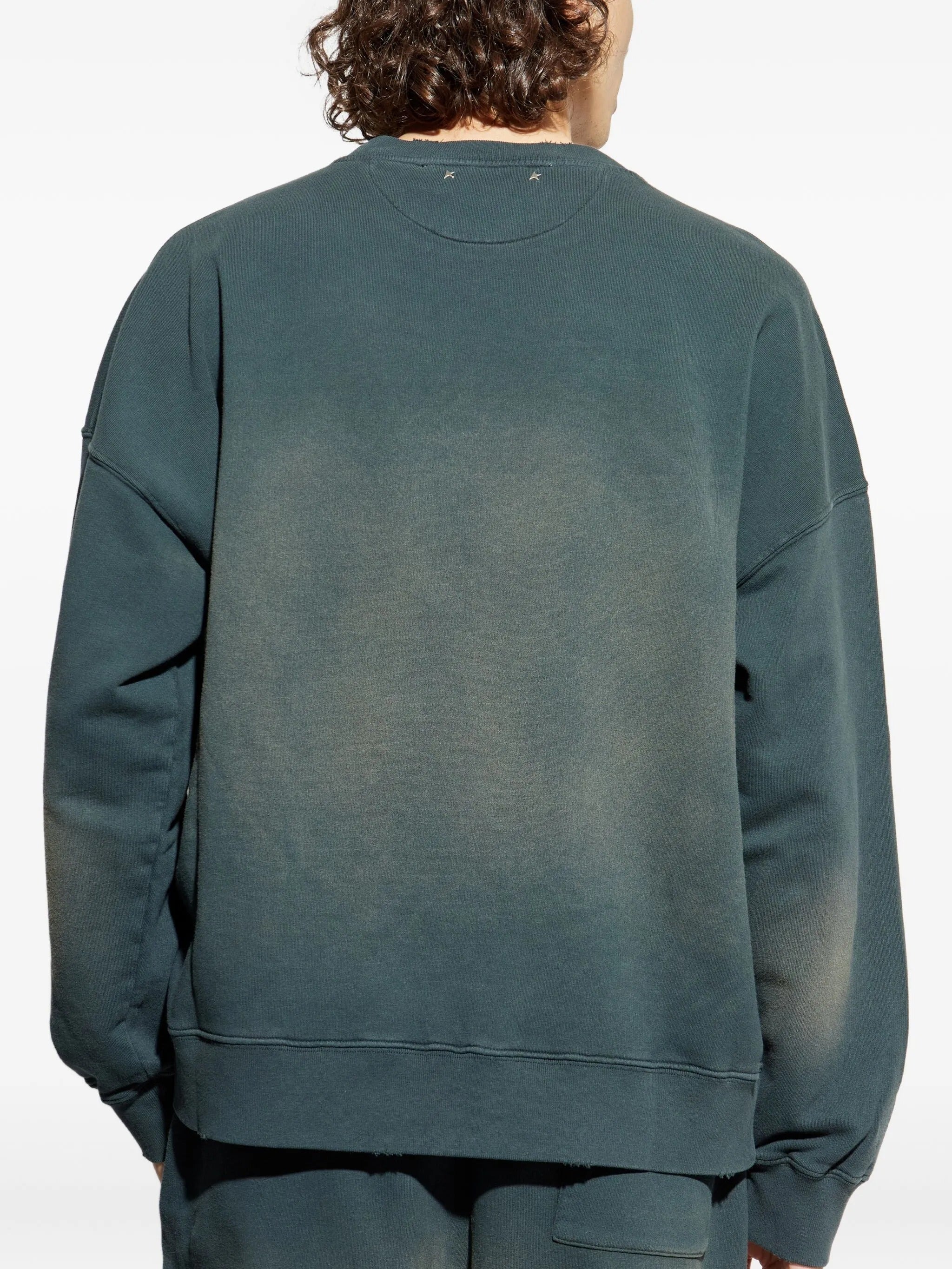 JOURNEY UNISEX CREW NECK DYED COTTON FLEECE BLEACHING EFFECT WITH EMBROIDERY