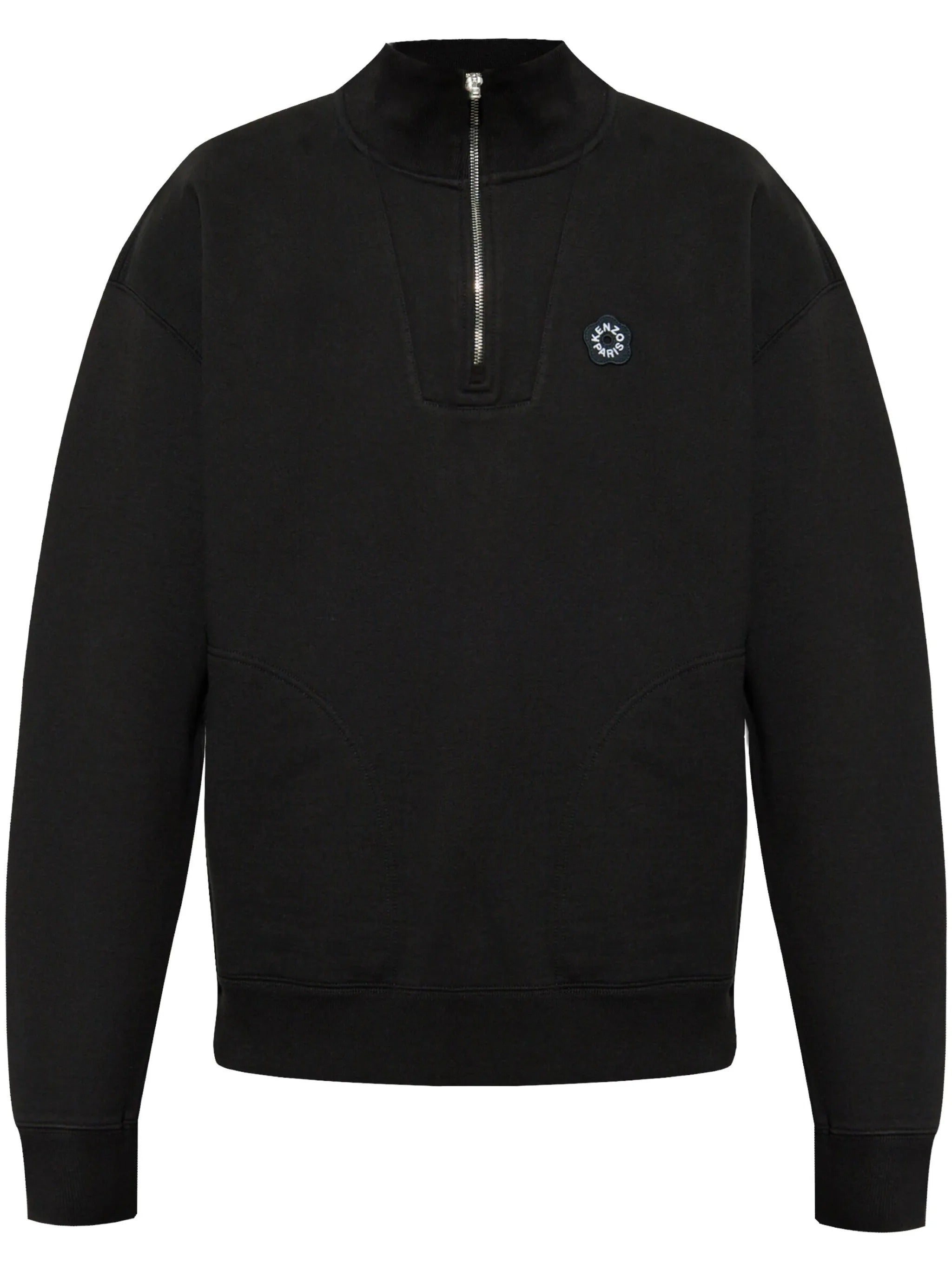 GOTS BOKE FLOWER 2.0 EMBROIDERED HALF ZIP SWEATSHI