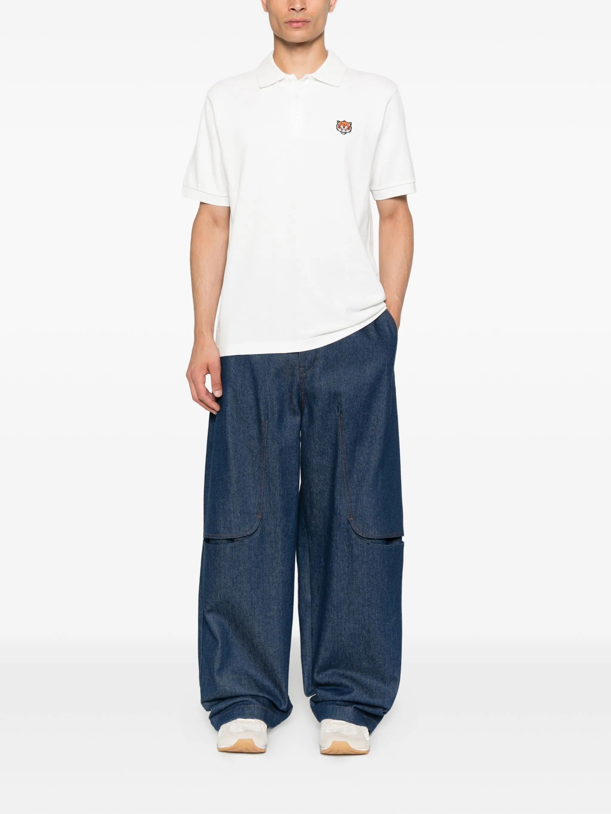 GOTS KENZO HAPPY TIGER EMBROIDERED SLIM POLO