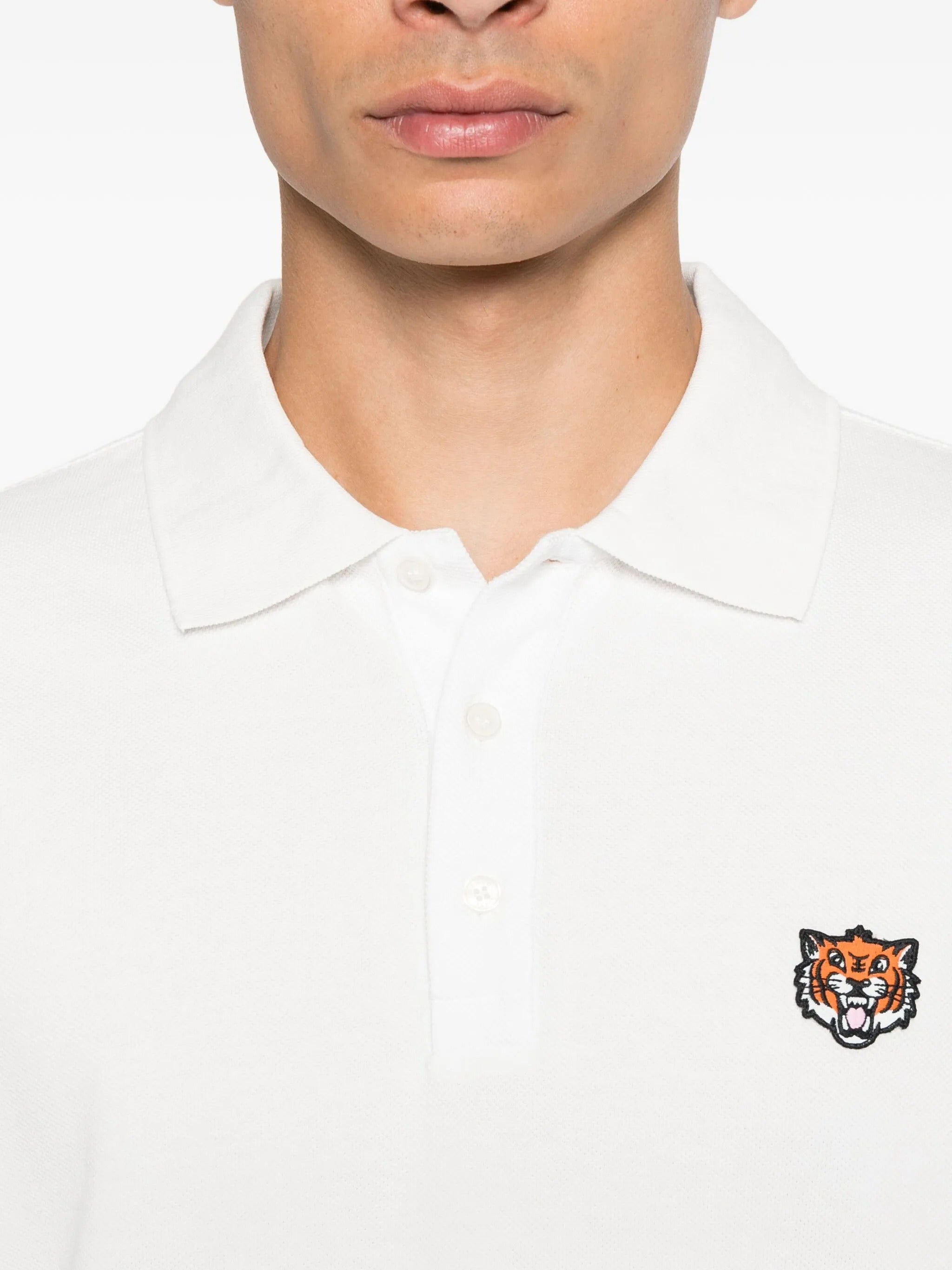 GOTS KENZO HAPPY TIGER EMBROIDERED SLIM POLO