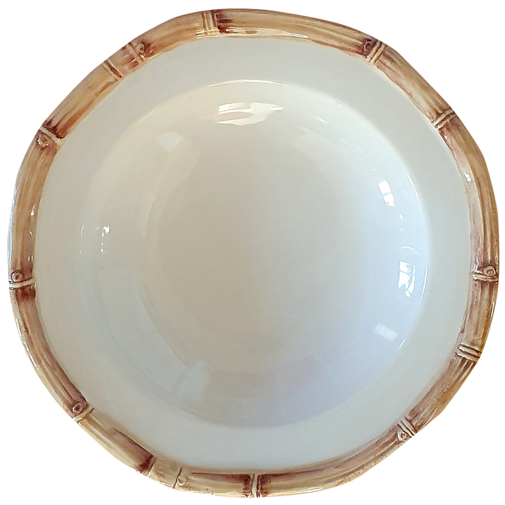 BAMBOO CERAMIC PASTA BOWL (BROWN)-SET OF 4