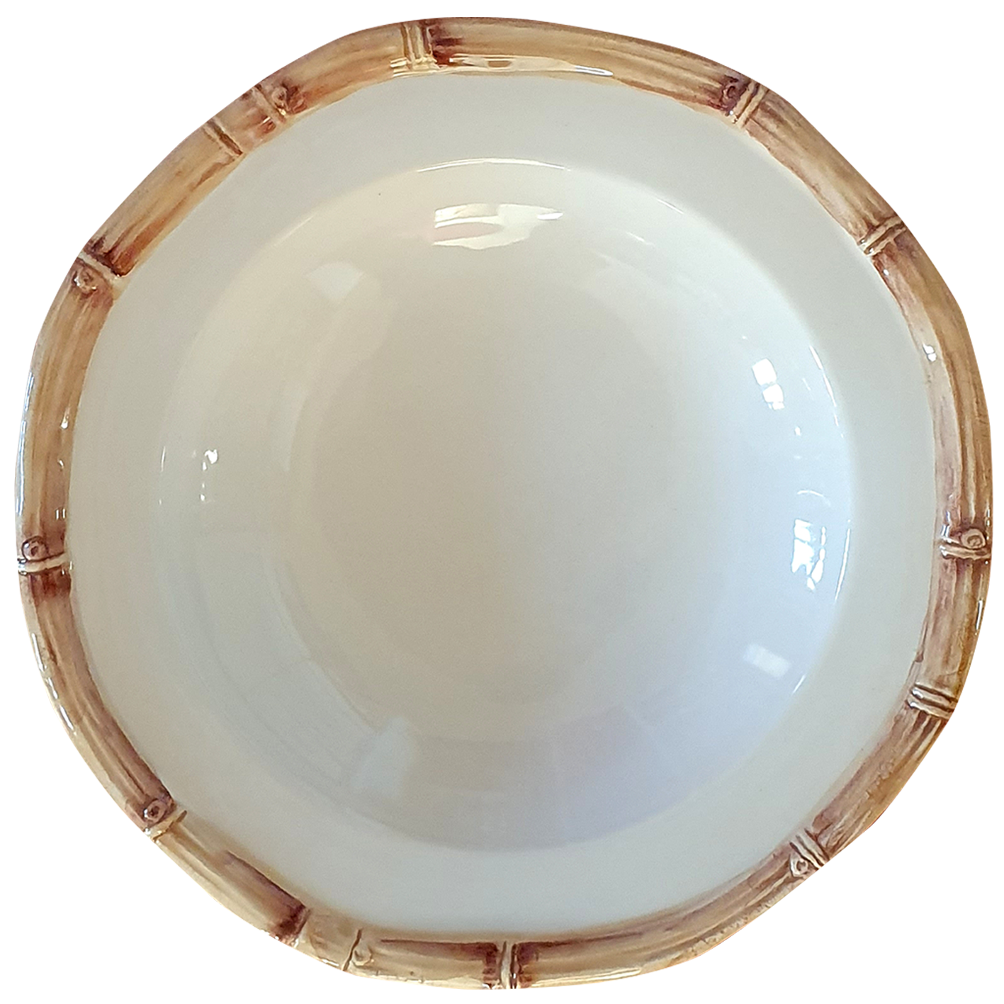 BAMBOO CERAMIC PASTA BOWL (BROWN)-SET OF 4