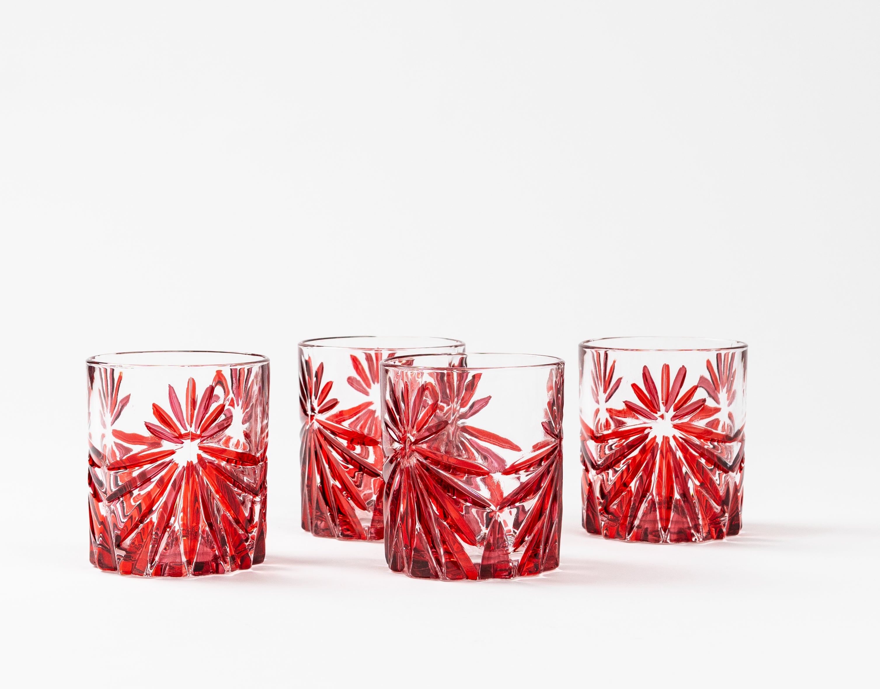 THE STARS - CRYSTAL WATER TUMBLER (RED) SET OF 4
