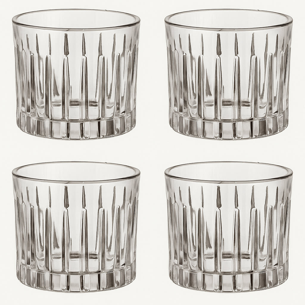 CRYSTAL PLATINUM WATER TUMBLER SET OF 4