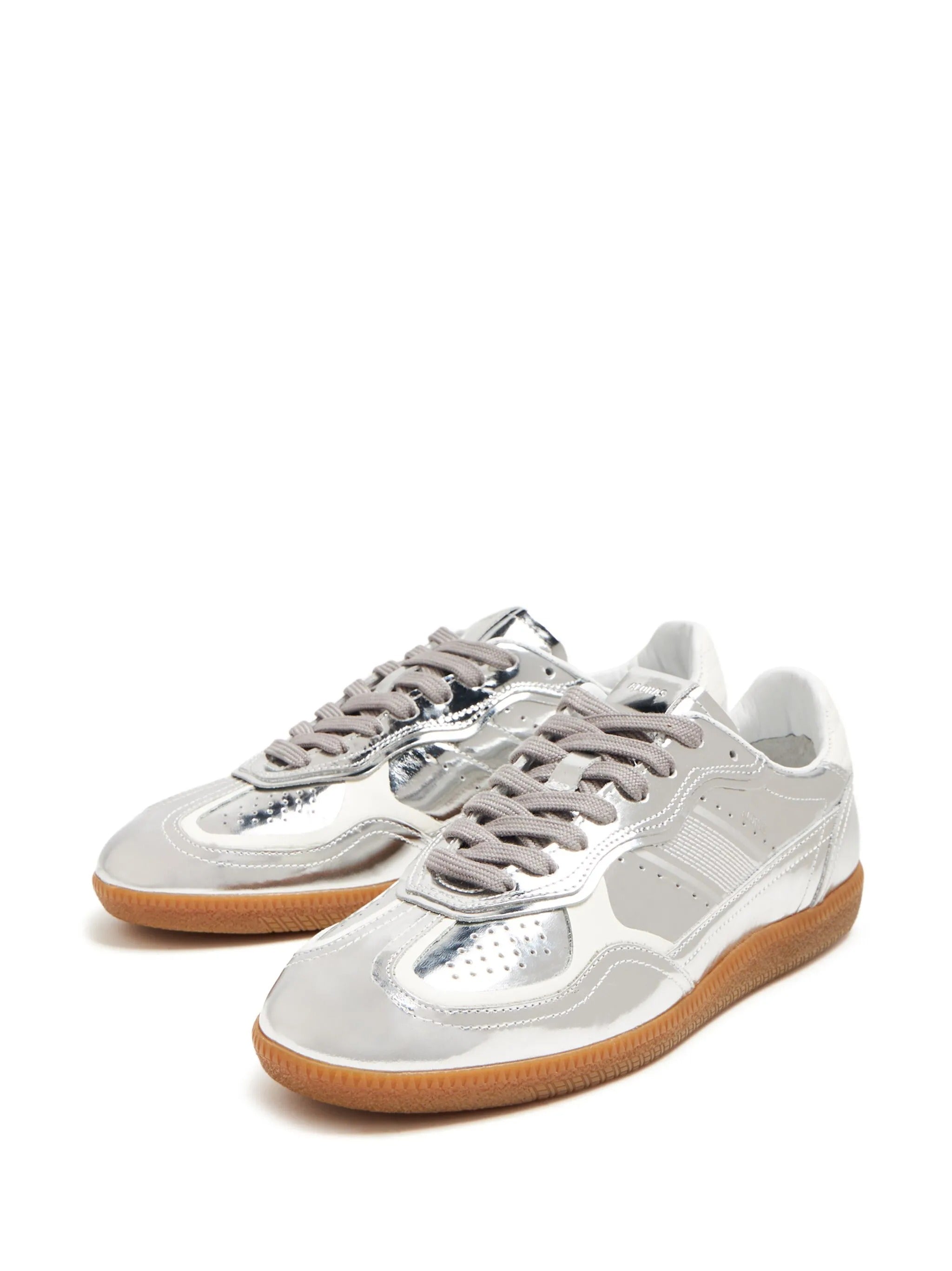 Tb.490 Rife Shimmer Silver Cream Leather Sneakers