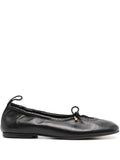 Rosalind Black Leather Ballet Flats