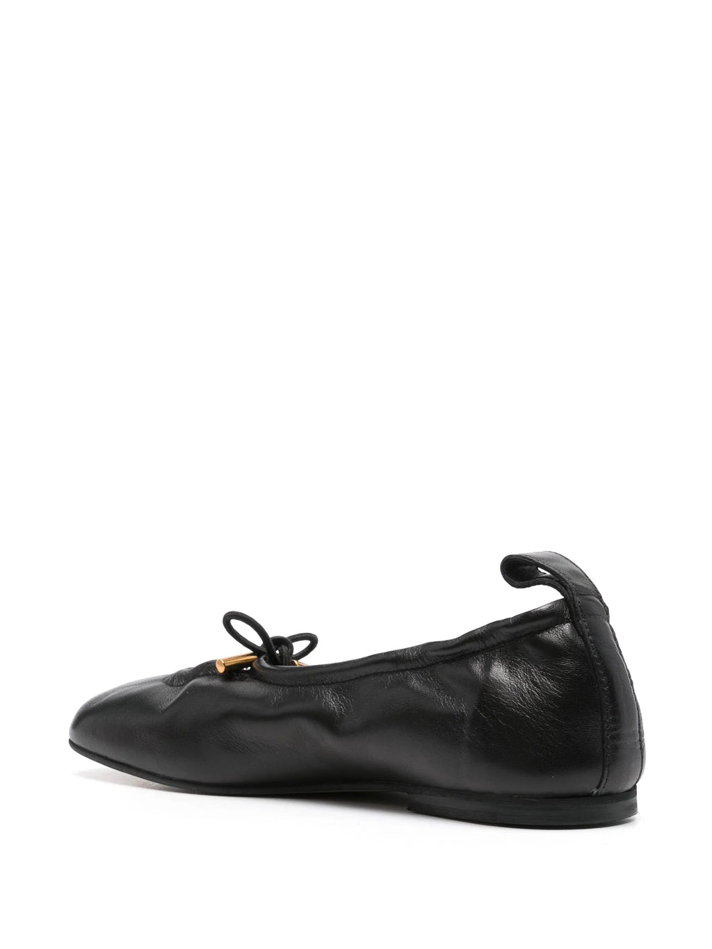 Rosalind Black Leather Ballet Flats