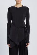 DEANA LONG SLEEVE ASYMMETRIC TOP
