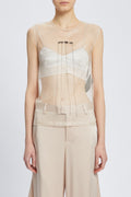 BIBA SLEEVELESS TOP WITH "UP IN THE SKY" EMBROIDERY