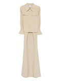 BEIGE TWILL MAXI DRESS
