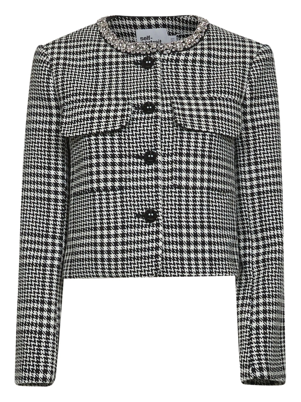 HOUNDSTOOTH CRYSTAL TRIM JACKET
